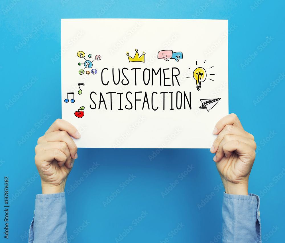 Customer Satisfaction text on a white poster