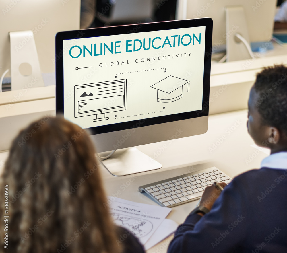 Online Education Global Connectivity Graphic Concept