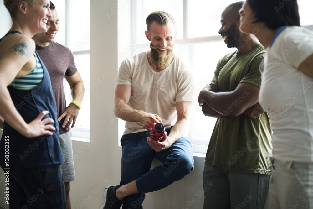 Diversity People Exercise Class Relax Concept