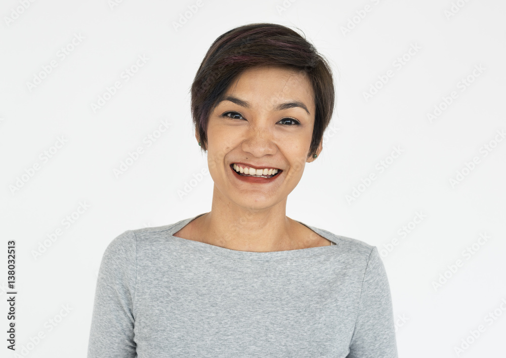 Asian Woman Cheerful Portrait Concept