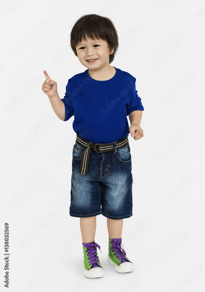 Boy Cheerful Studio Portrait Concept