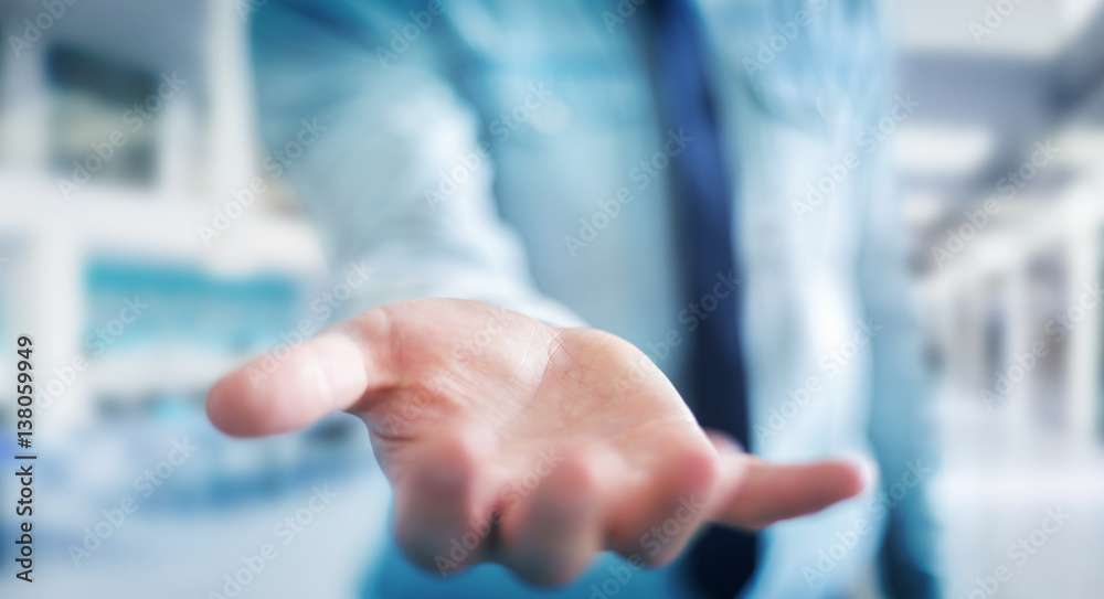 Businessman showing his empty hand