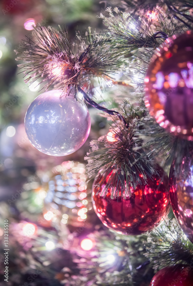 Close - up Christmas tree and decoration