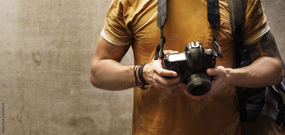 Photographer Camera DSLR Shooting Journalist Concept