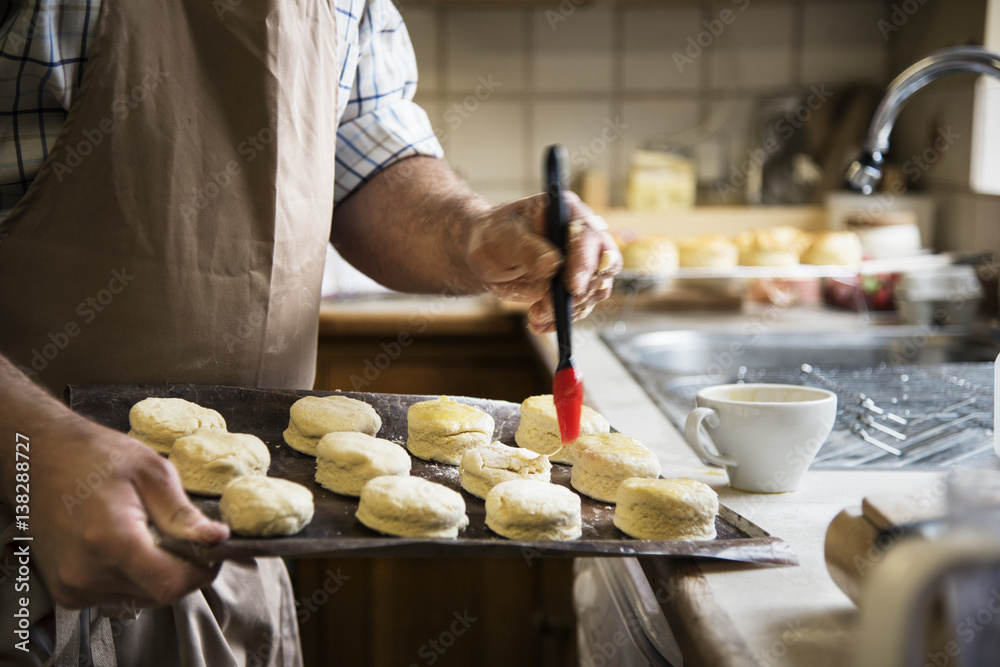 Man Apron Cooking Baking Bakery Concept