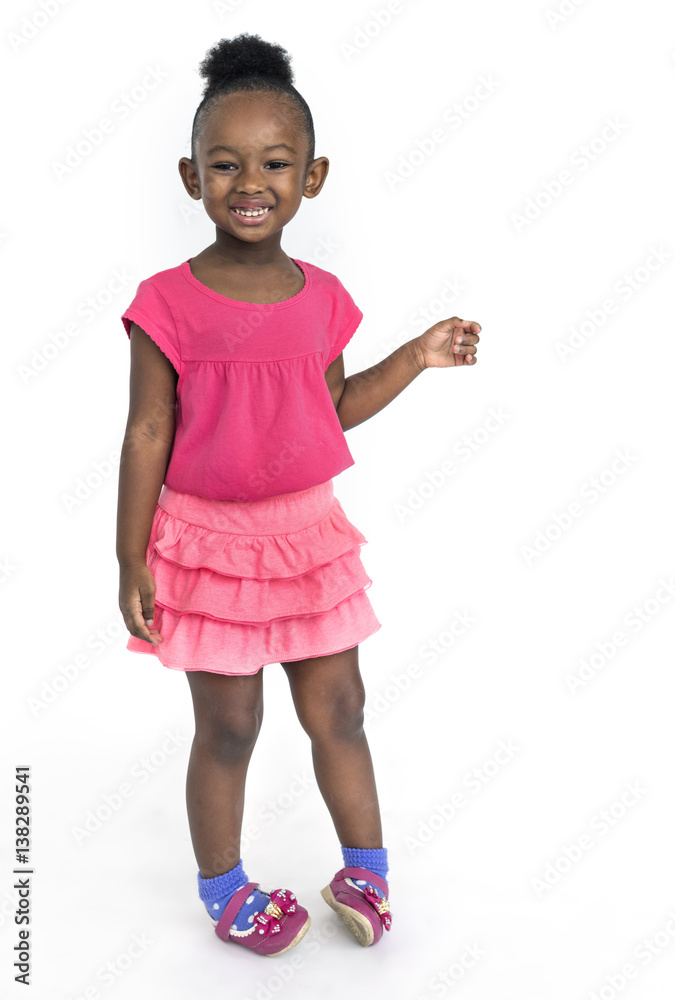 Girl Cheerful Studio Portrait Concept