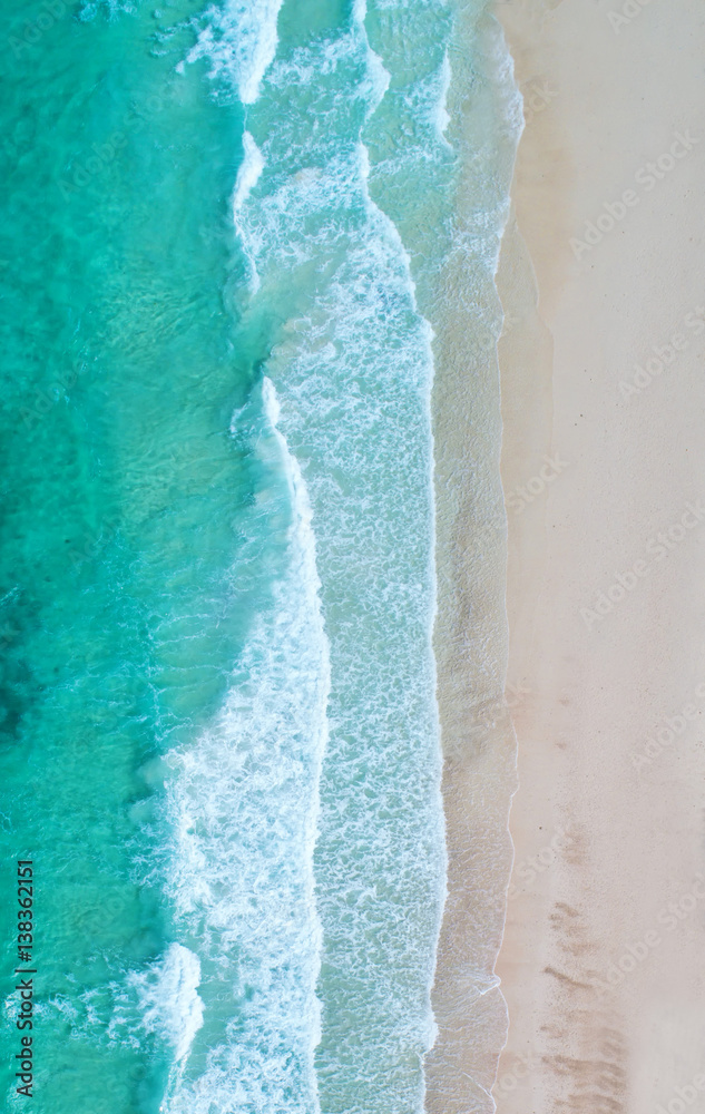 Aerial view. Top view.amazing nature background.The color of the water and beautifully bright.Azure 