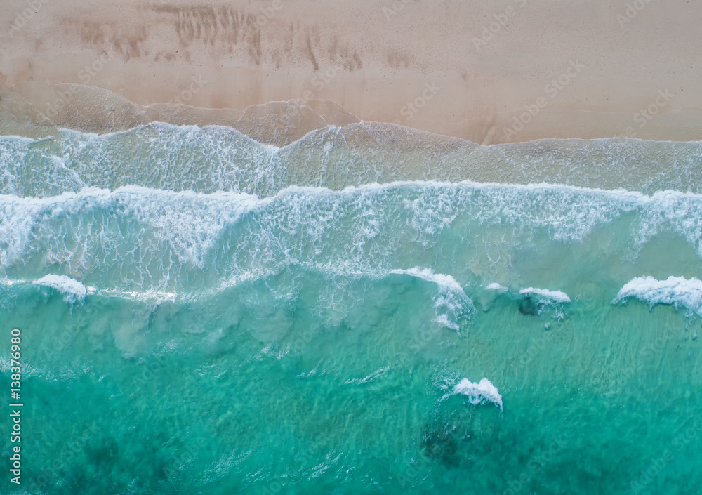 At Sea Island.Aerial view. Top view.amazing nature background.The color of the water and beautifully