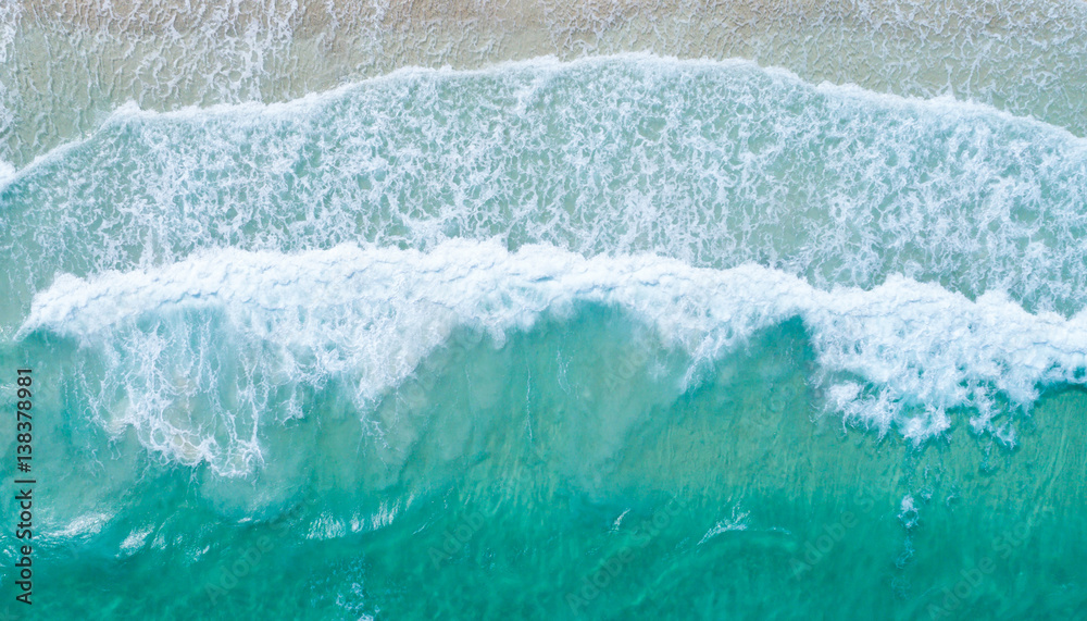 Aerial view. Top view.amazing nature background.The color of the water and beautifully bright.Azure 