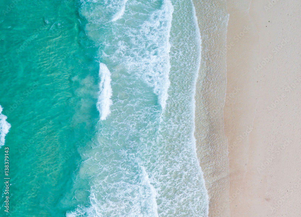 Aerial view. Top view.amazing nature background.The color of the water and beautifully bright.Azure 