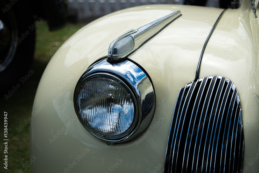 Headlight of a classic car