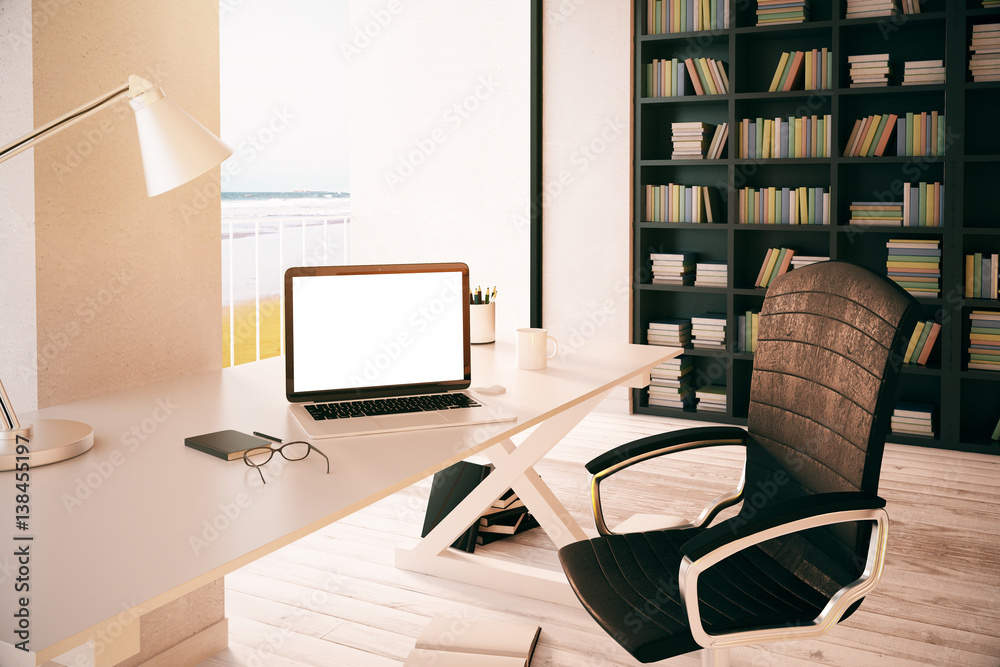 Workplace with beach view