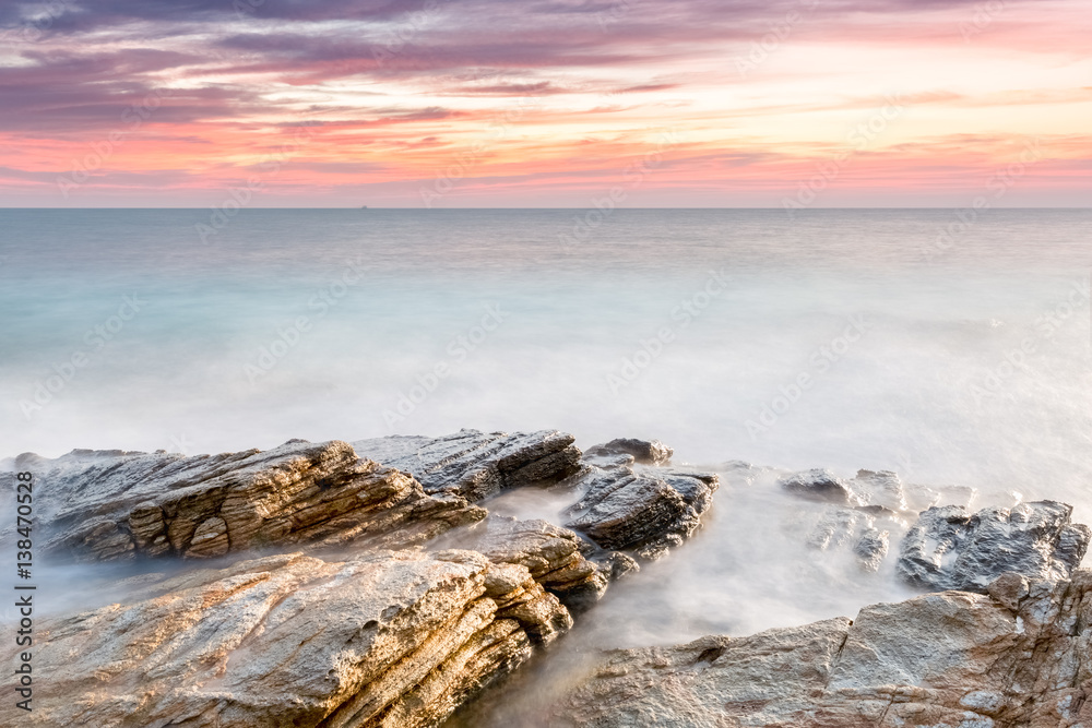 beautiful seascape in sunset