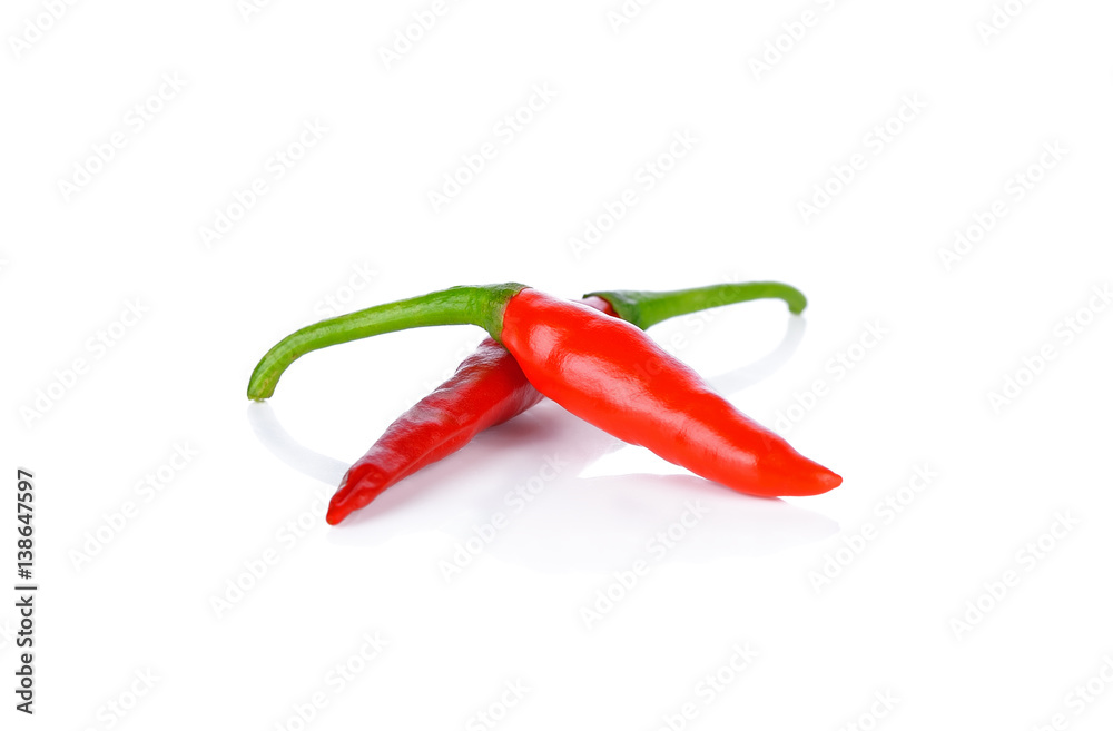 bird eye chilli on white background