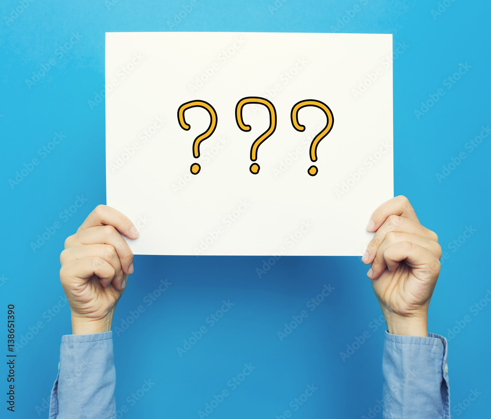 Question Mark text on a white poster