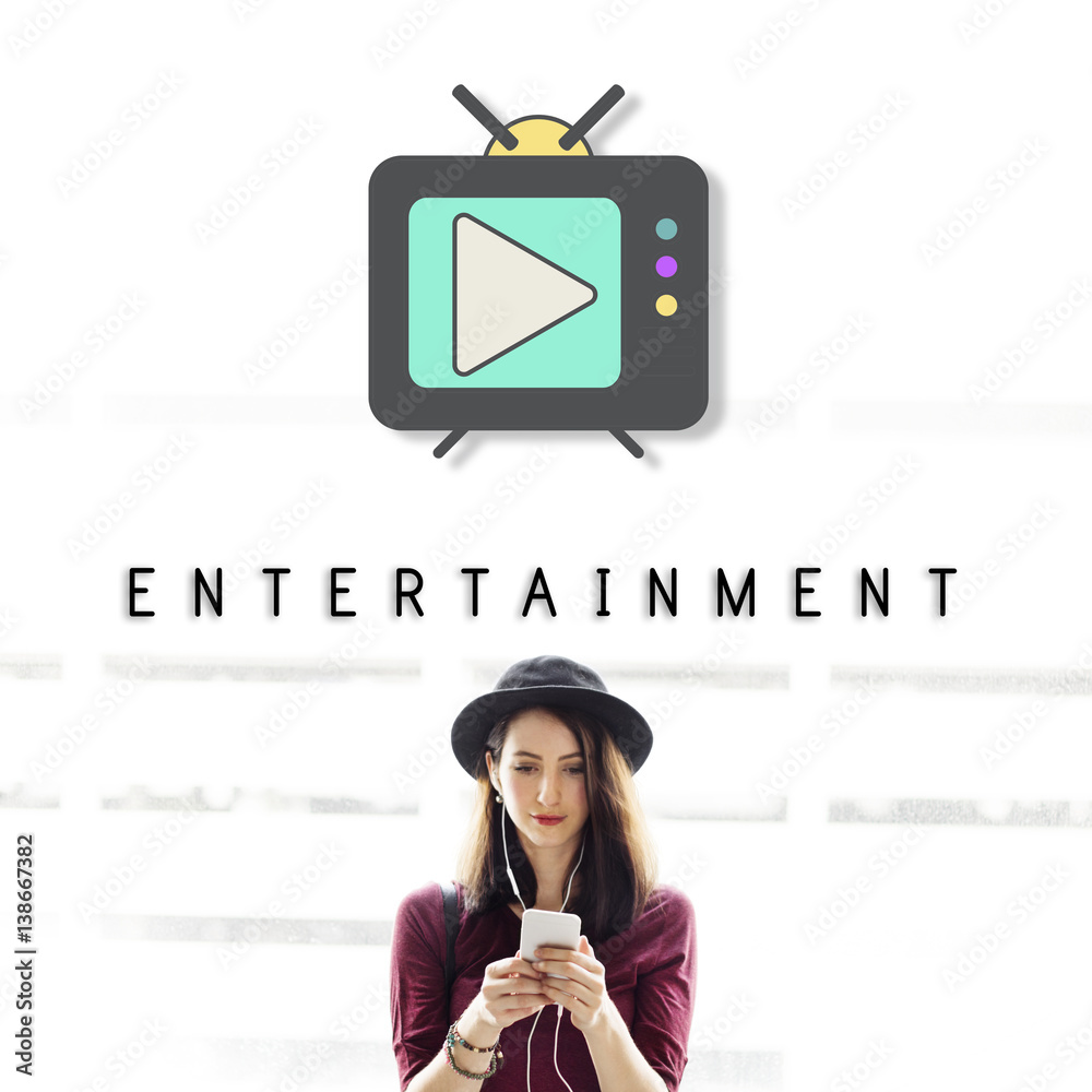 TV Play Button Media Entertainment Graphic Concept