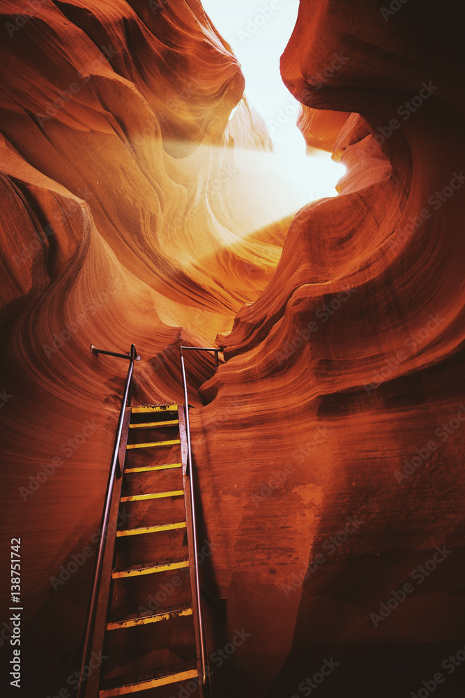 Mystic scene in Antelope Canyon, Arizona, USA