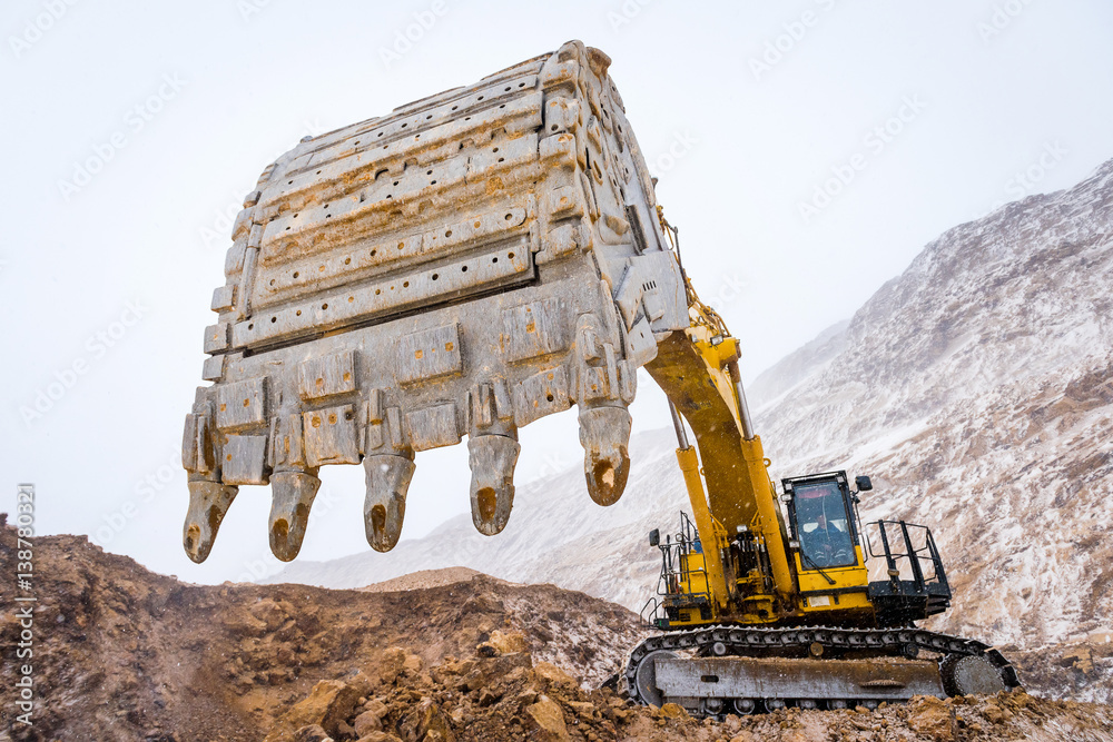 Big yellow excavator