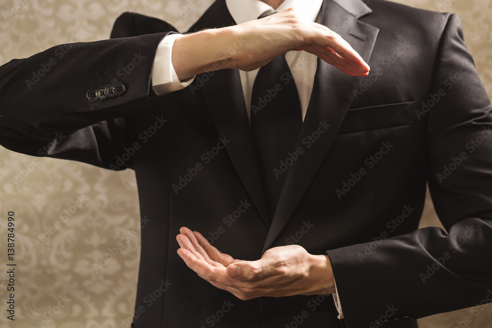 Businessman presenting something