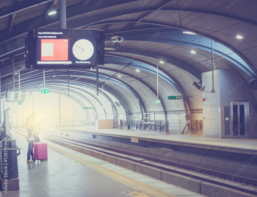 Train station in Bangkok ,Thailand,vintage style.