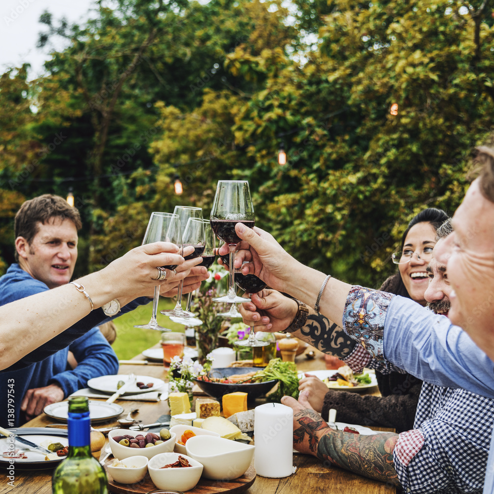 Group Of People Cheers Concept