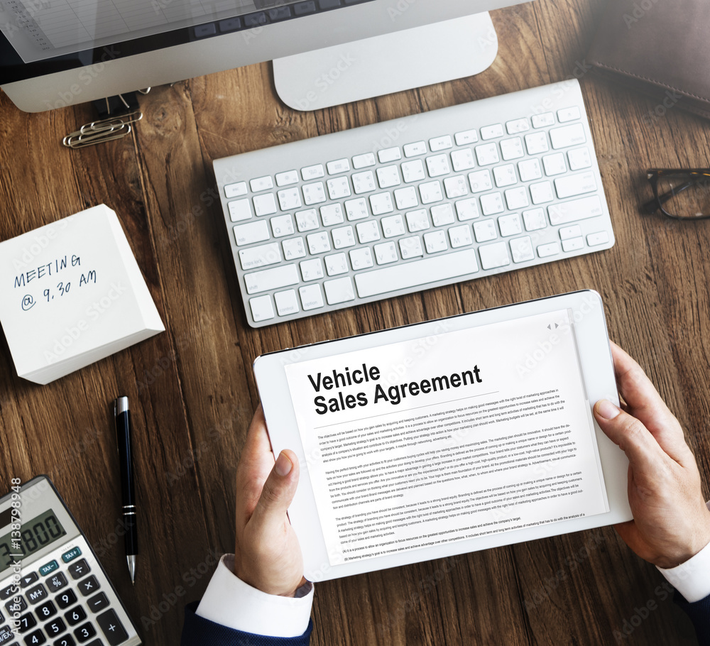 Vehicle Sales Agreement Insurance Concept