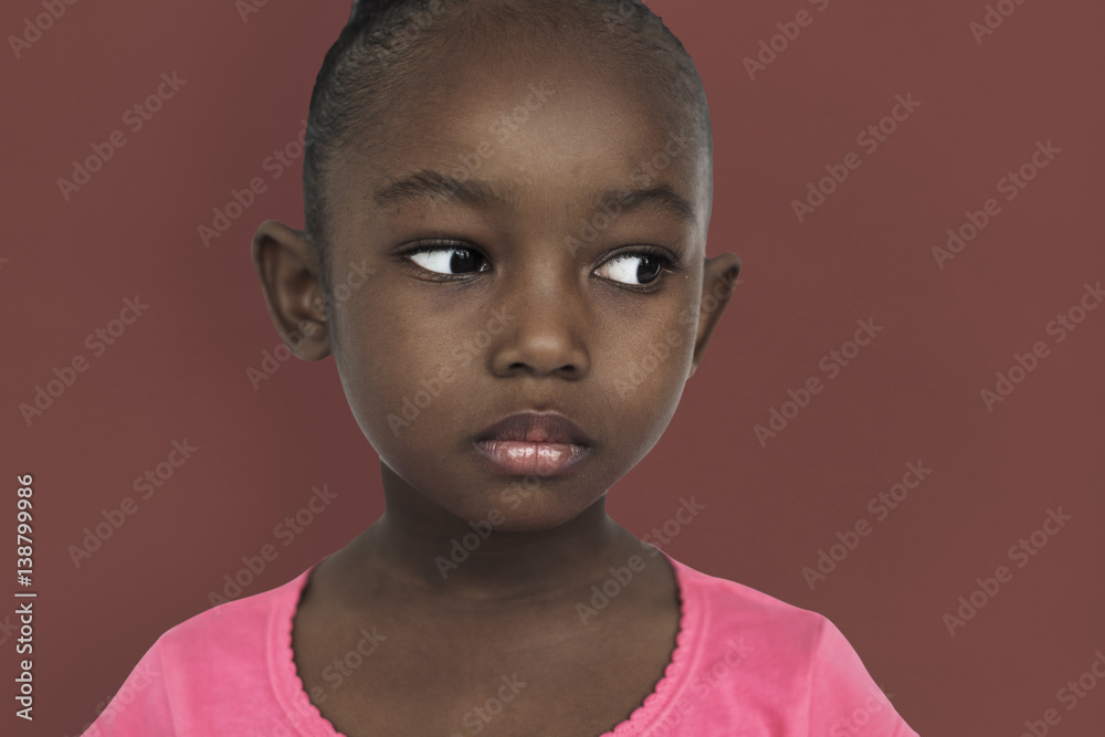 Girl Serious Studio Portrait Concept