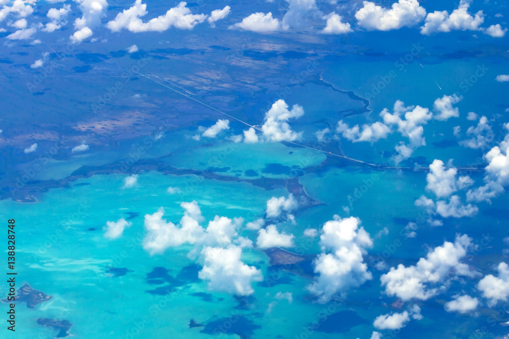 Aerial view of Bahama island at Atlantic ocean