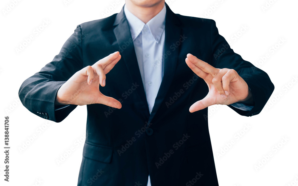 business man hand sign about technology concept