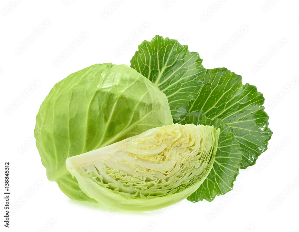 Green cabbage isolated on white background