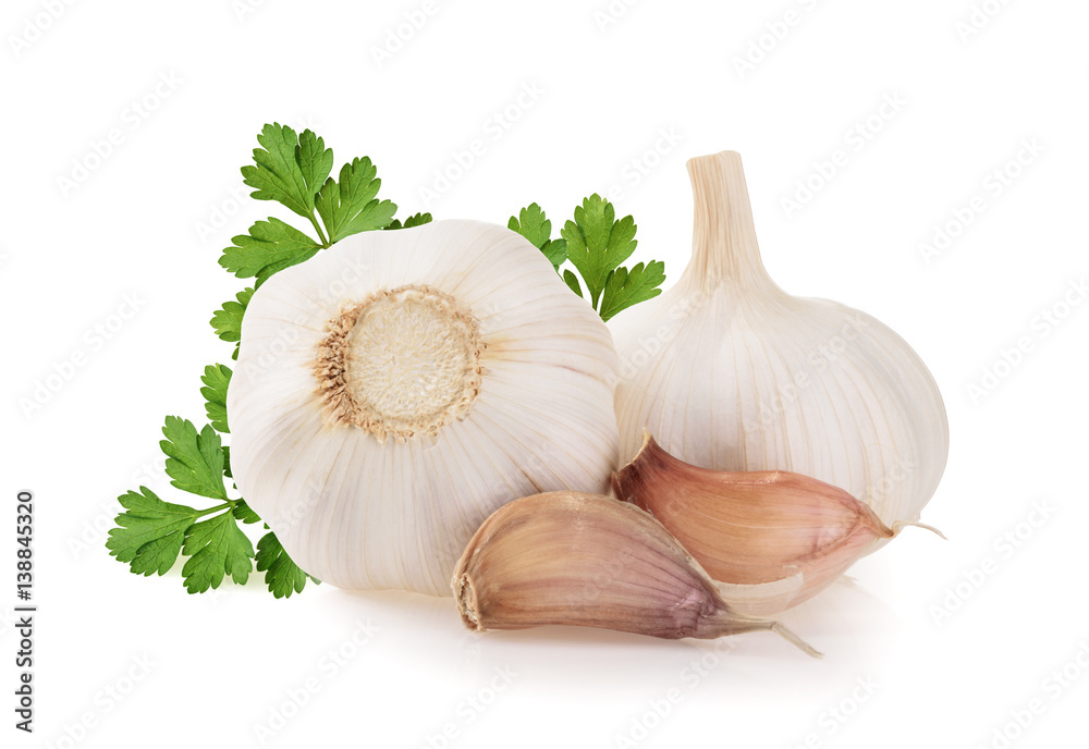 Garlic isolated on white background