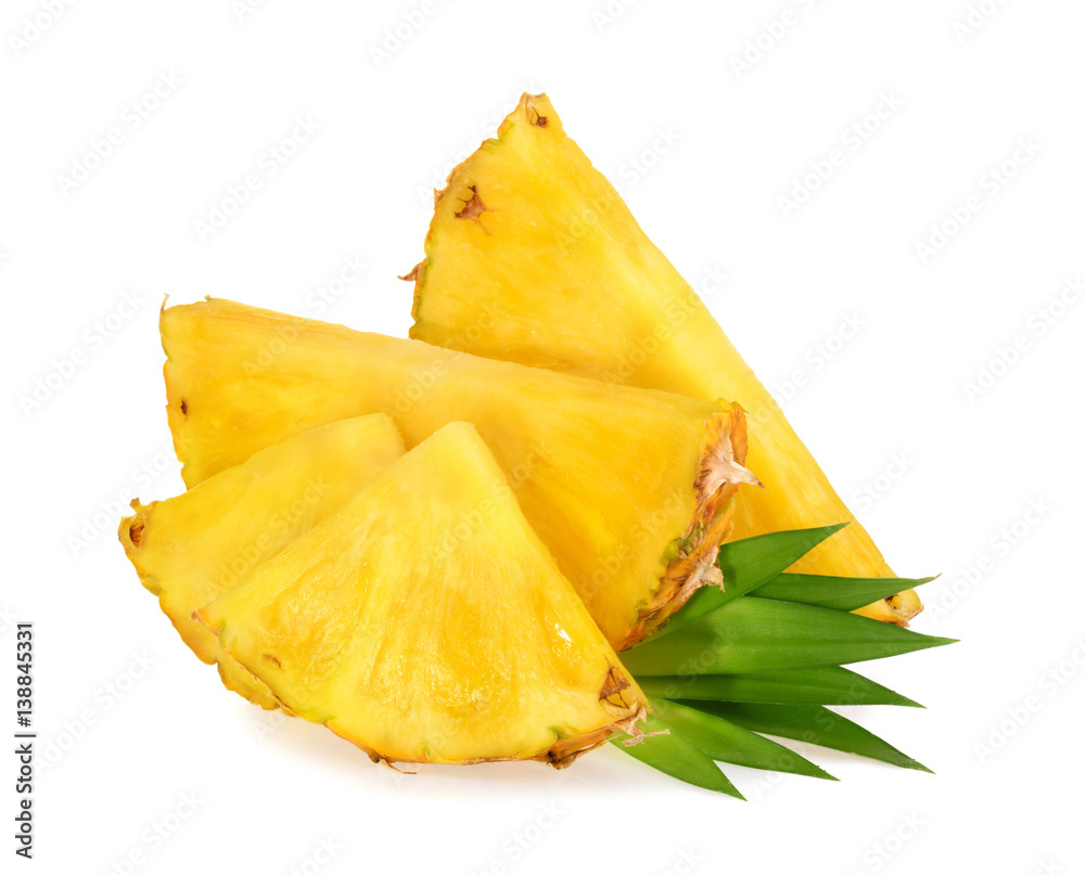 Pineapple slices isolated