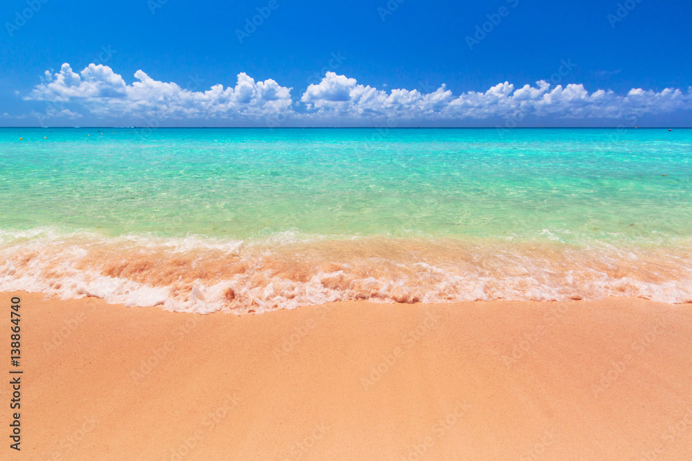 Beach at Caribbean sea in Playa del Carmen, Mexico