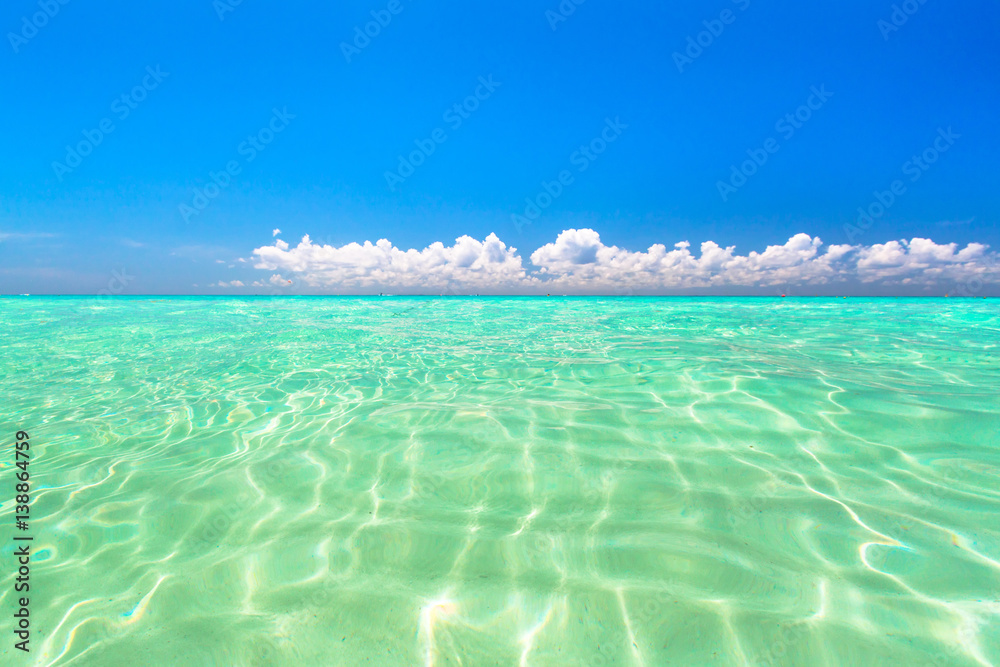 Caribbean sea in Playa del Carmen, Mexico