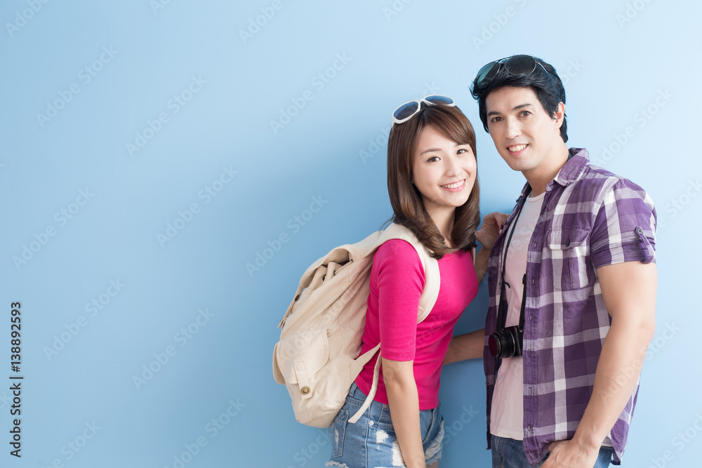 young couple go to travel