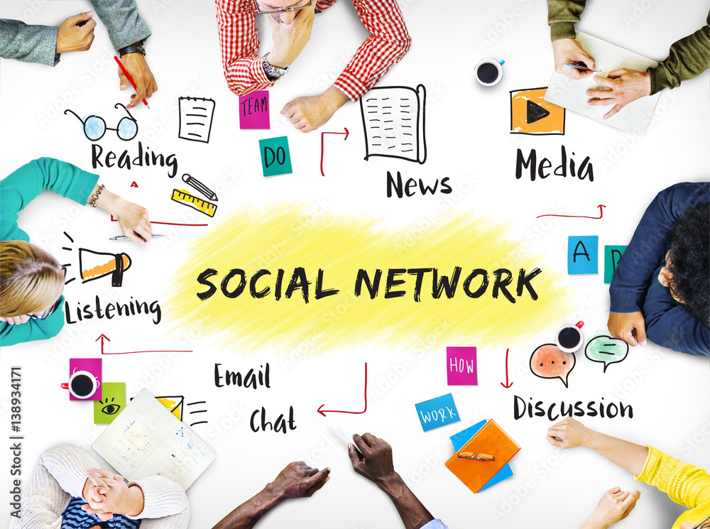 Social Network Media Connecting Online Concept