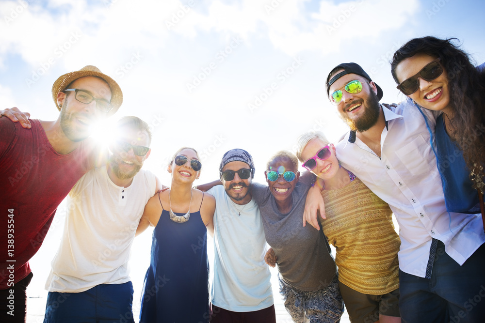 Group Of People Hugging Concept