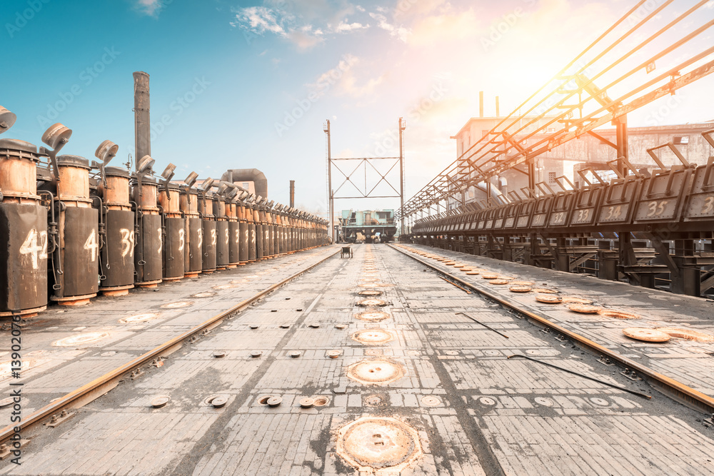 Steel Plant old industrial equipment scene in China