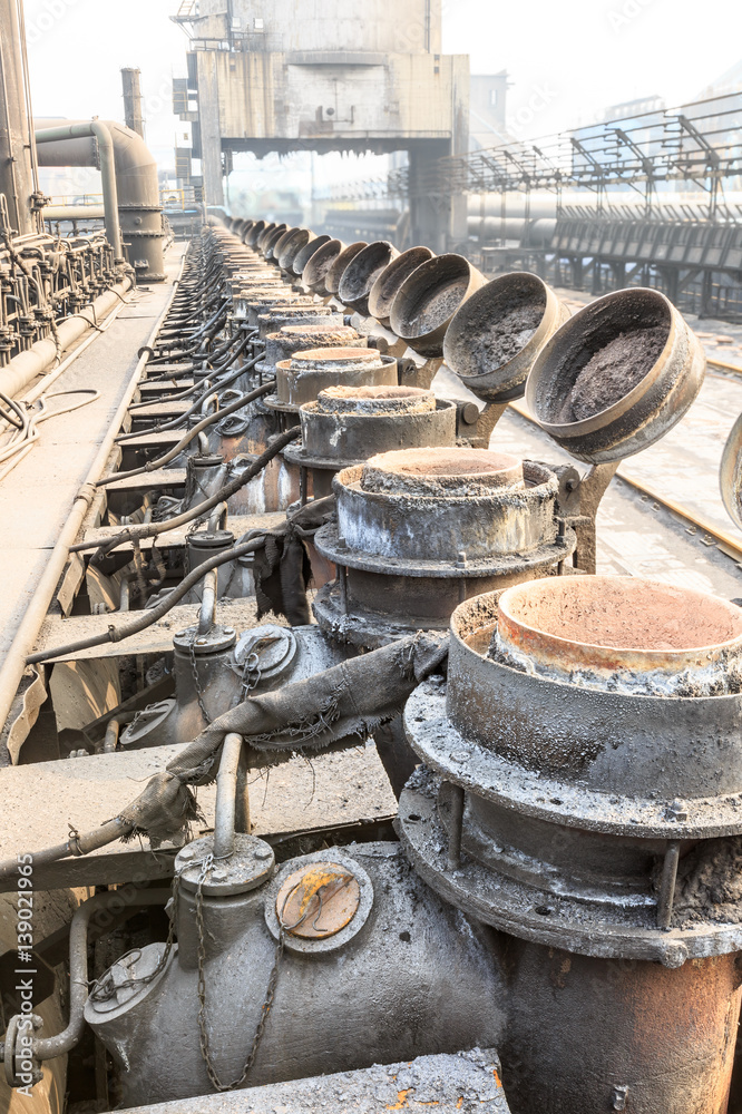 Steel Plant old industrial equipment scene in China