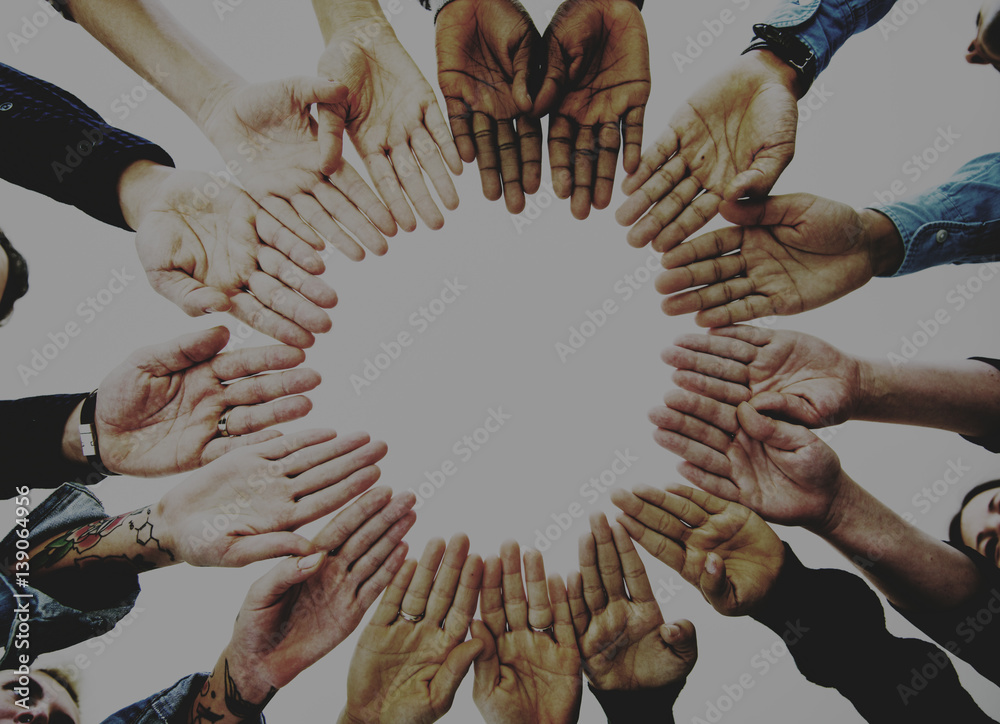 Diverse People Hands Together Partnership