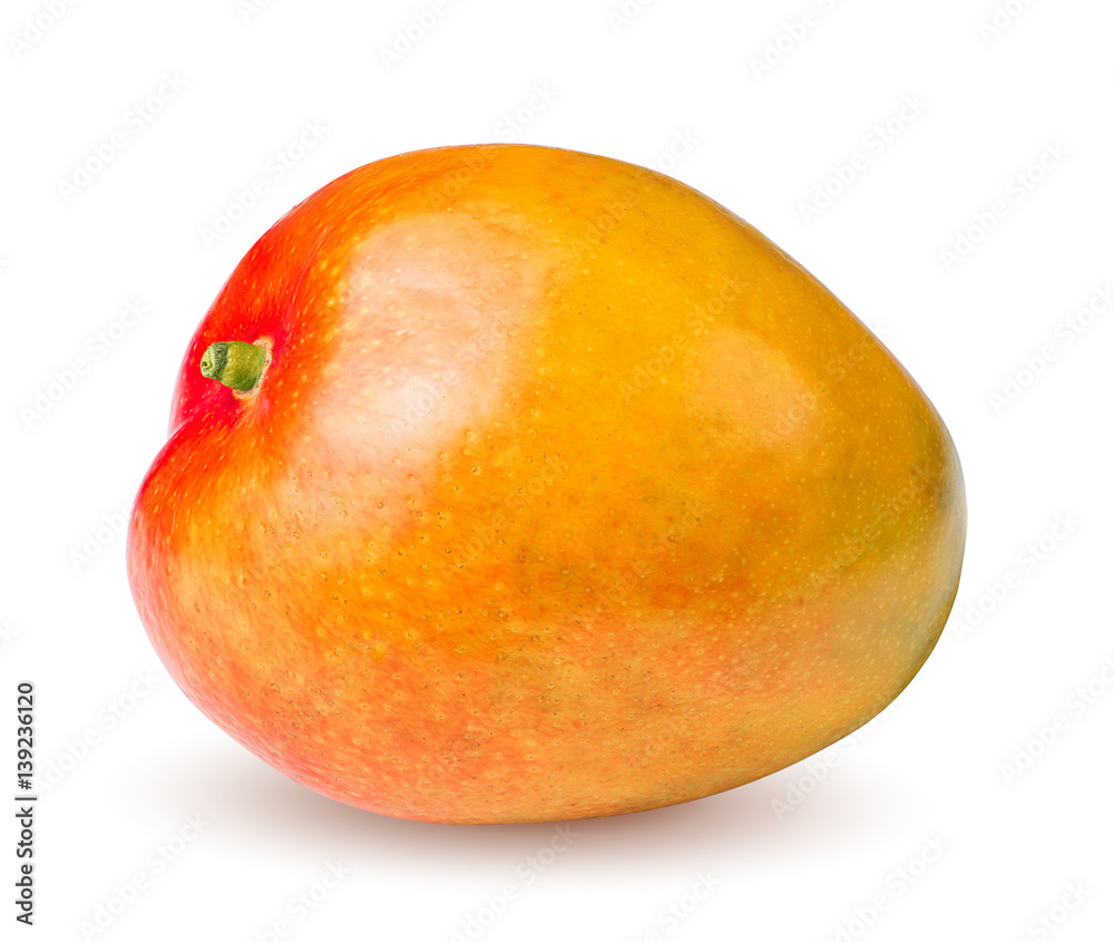 Isolated organic mango. Mango fruit isolated on white background with clipping path