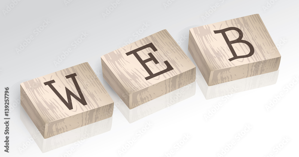 Word WEB composed from alphabet blocks vector illustration