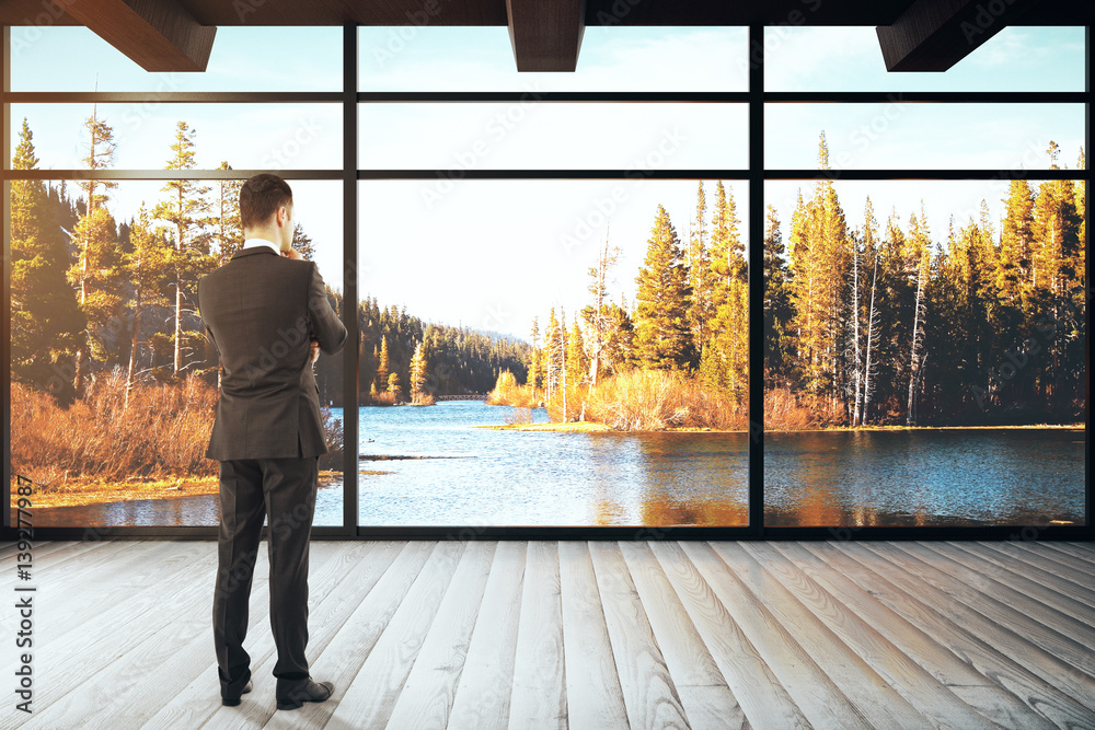 Man looking at landscape