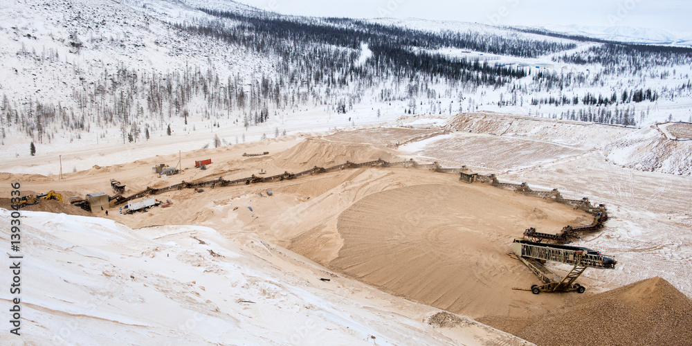 Gold mining. Industrial site.