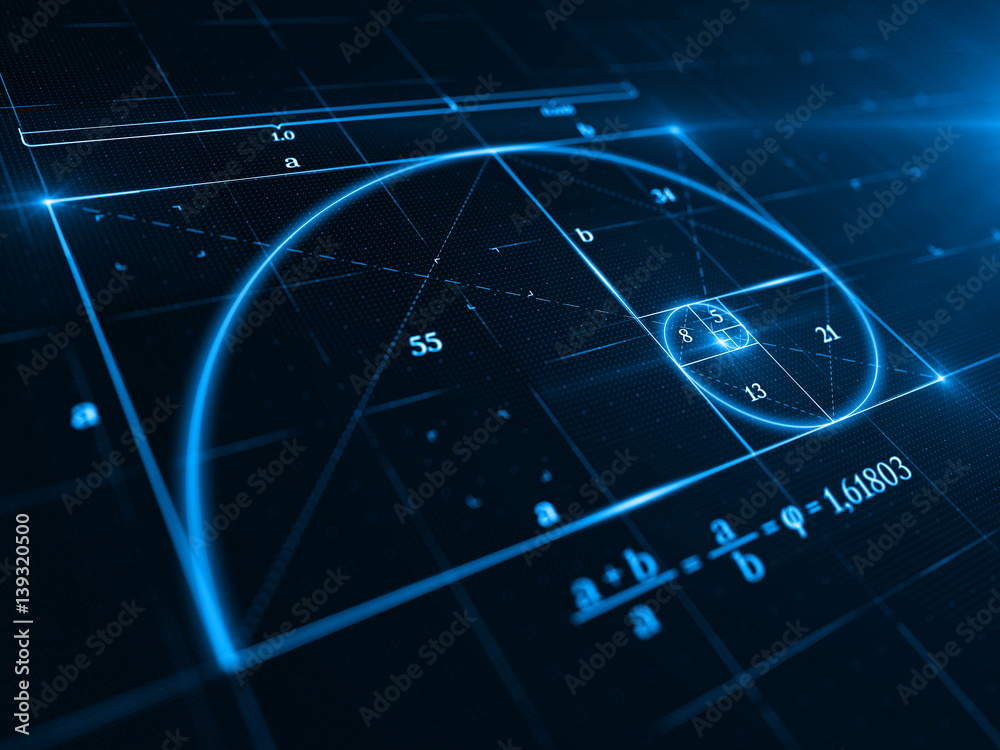 Golden ratio - 3d rendering