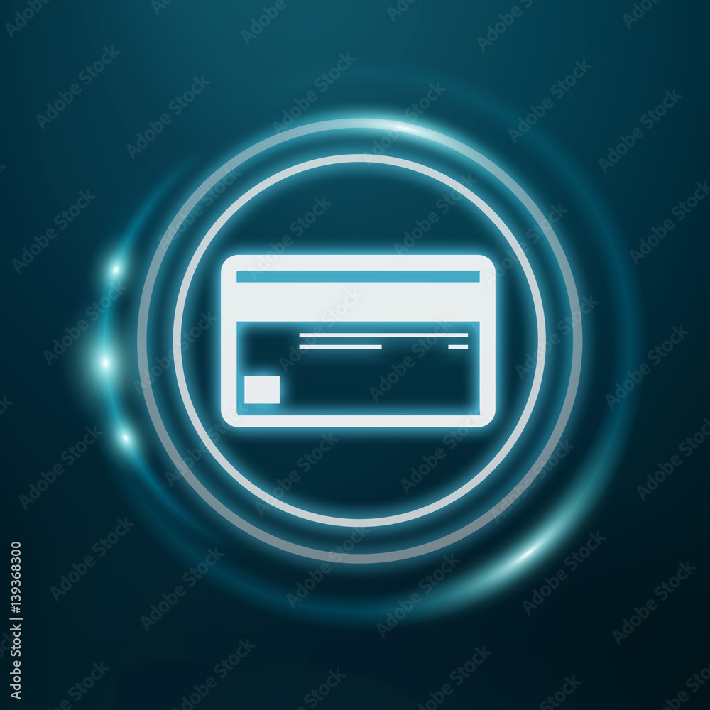 White and glowing blue shopping icon 3D rendering