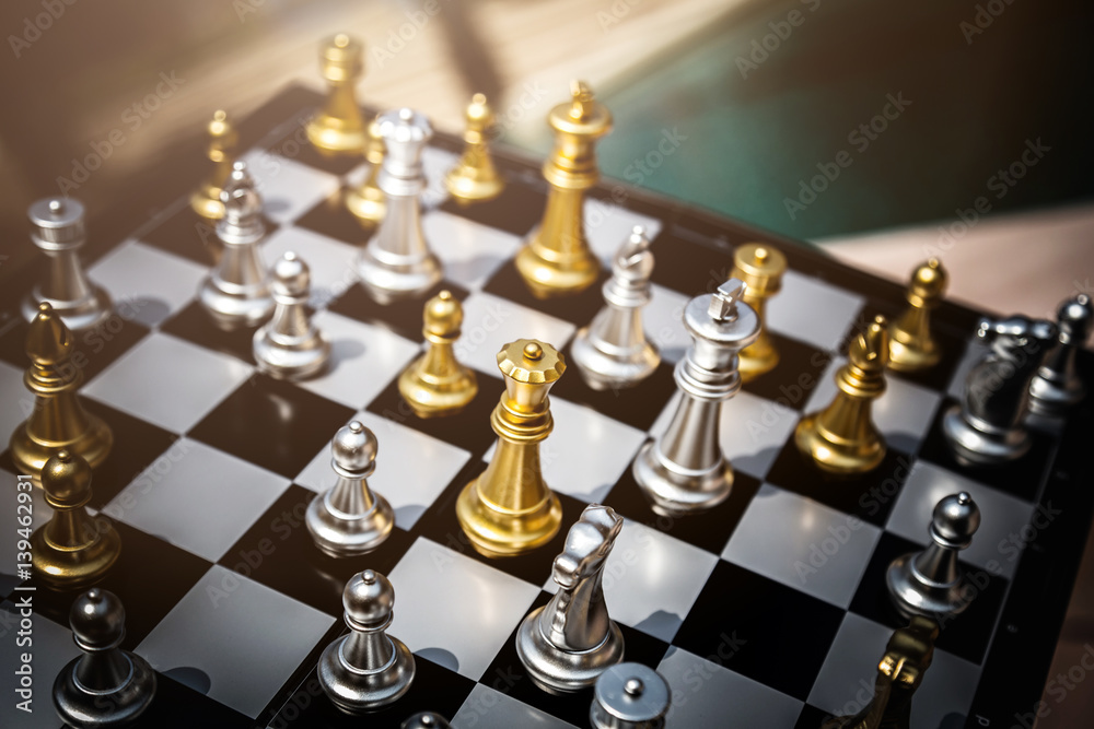 chess board games business and creativity ideas concept