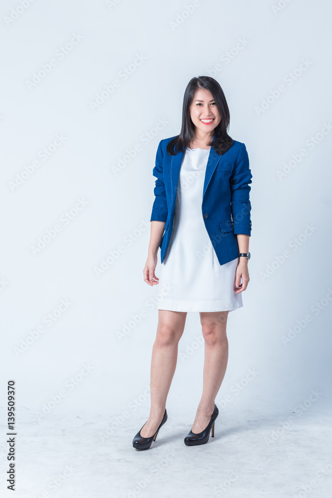 young asian businesswoman on white background