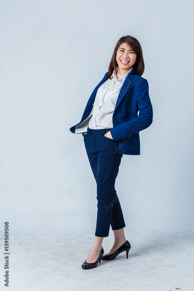 young asian businesswoman on white background