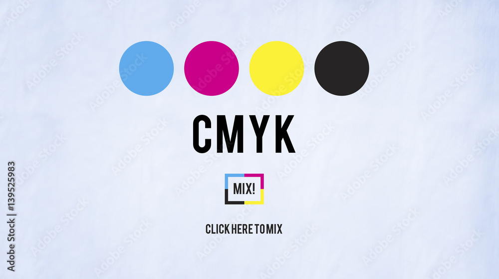 CMYK Cyan Magenta Yellow Key Color Printing Process Concept